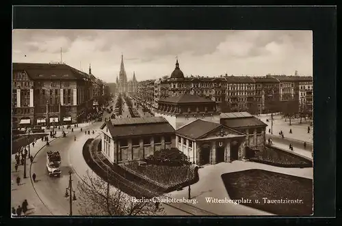 AK Berlin, Wittenbergplatz und Tauentzienstrasse mit U-Bahnhof