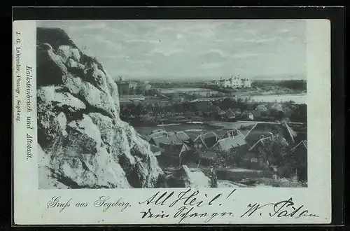 Mondschein-AK Segeberg, Ortspartie