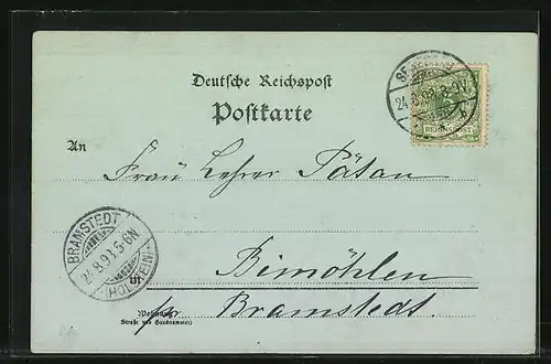 Mondschein-AK Segeberg, Ortspartie