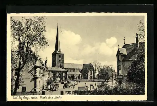 AK Bad Segeberg /Holst., Markt und Kirche