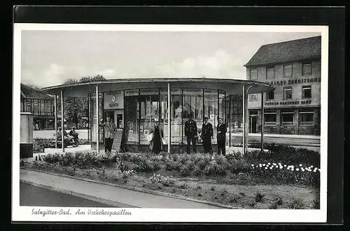 AK Bad Salzgitter, Am Verkehrspavillon mit Hamburger Kreditbank