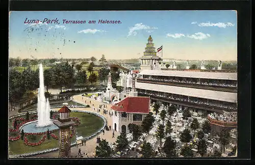 AK Berlin-Halensee, Restaurant Terrassen am Halensee, Lunapark
