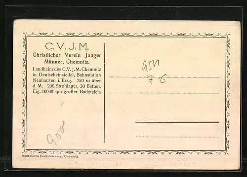 AK Deutscheinsiedel, Badeteich mit Badegästen