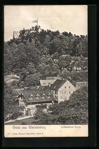 AK Ebersteinburg, Ortsansicht mit Luftkurhotel Krone