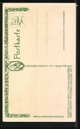 Künstler-AK Nürnberg, Partie der Stadtmauer