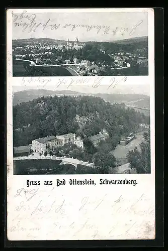 AK Bad Ottenstein, Ortsansicht, Teilansicht mit Schwarzenberg