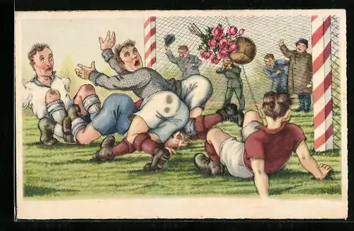 AK Turbulentes Tor mit Rosenstrauss