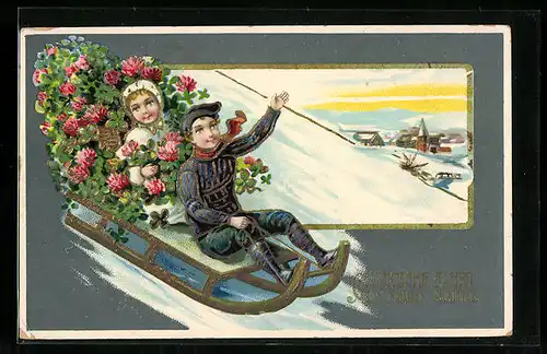 AK Kinder rodeln ins neue Jahr