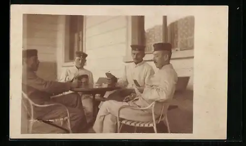 AK Soldaten beim Kartenspiel