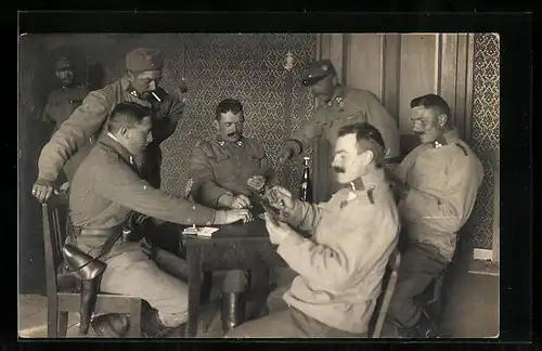 AK Österreichische Soldaten beim Kartenspiel
