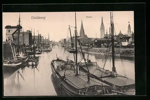 AK Duisburg, Partie aus dem Hafen