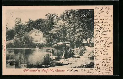 AK Hamburg-Altona, Othmarscher Dorfteich