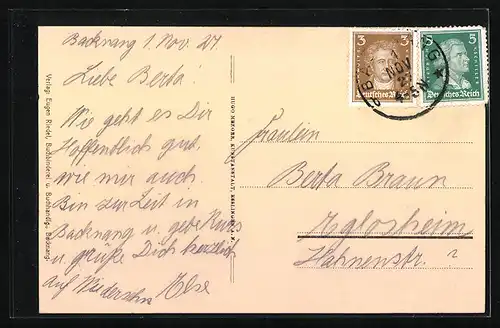 AK Backnang, Panorama aus der Vogelschau