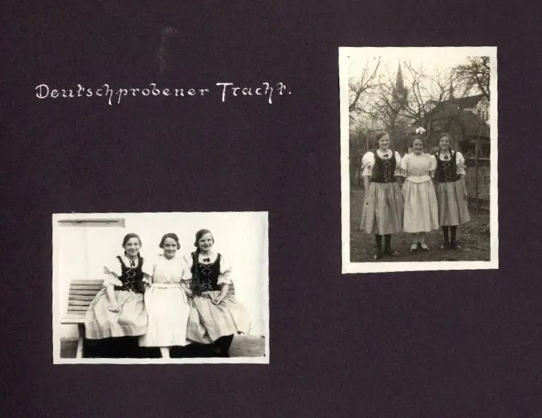 Fotoalbum mit 87 Fotografien, Grenzlandfahrt 1927, Wandervögel, Studenten, Deutschproben, Zigeuner, Tracht, Leutschau 1