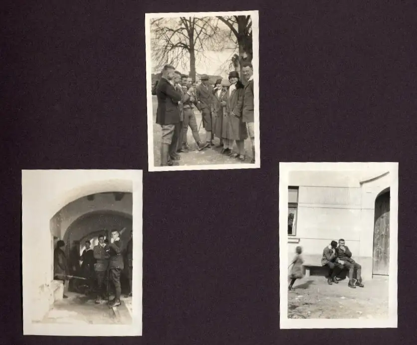 Fotoalbum mit 87 Fotografien, Grenzlandfahrt 1927, Wandervögel, Studenten, Deutschproben, Zigeuner, Tracht, Leutschau 11