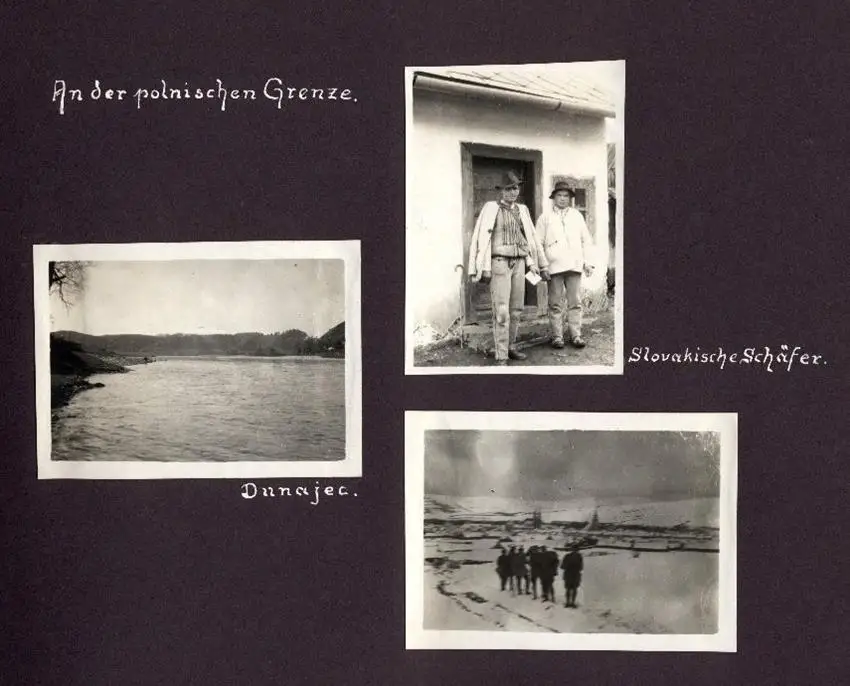 Fotoalbum mit 87 Fotografien, Grenzlandfahrt 1927, Wandervögel, Studenten, Deutschproben, Zigeuner, Tracht, Leutschau 22