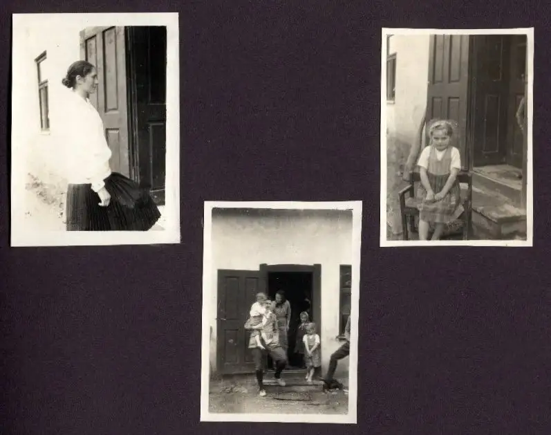 Fotoalbum mit 87 Fotografien, Grenzlandfahrt 1927, Wandervögel, Studenten, Deutschproben, Zigeuner, Tracht, Leutschau 24
