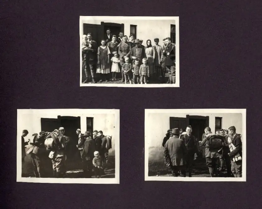 Fotoalbum mit 87 Fotografien, Grenzlandfahrt 1927, Wandervögel, Studenten, Deutschproben, Zigeuner, Tracht, Leutschau 26