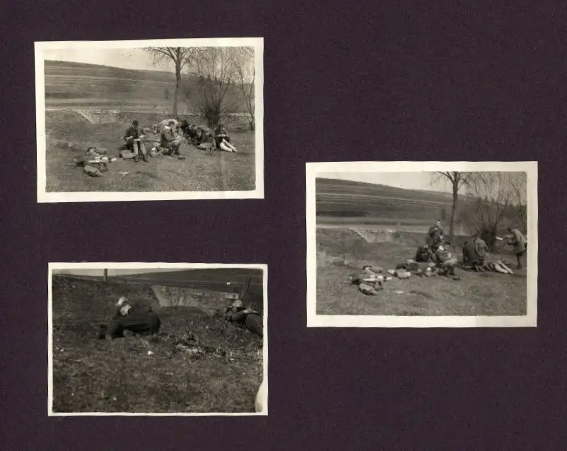 Fotoalbum mit 87 Fotografien, Grenzlandfahrt 1927, Wandervögel, Studenten, Deutschproben, Zigeuner, Tracht, Leutschau 32