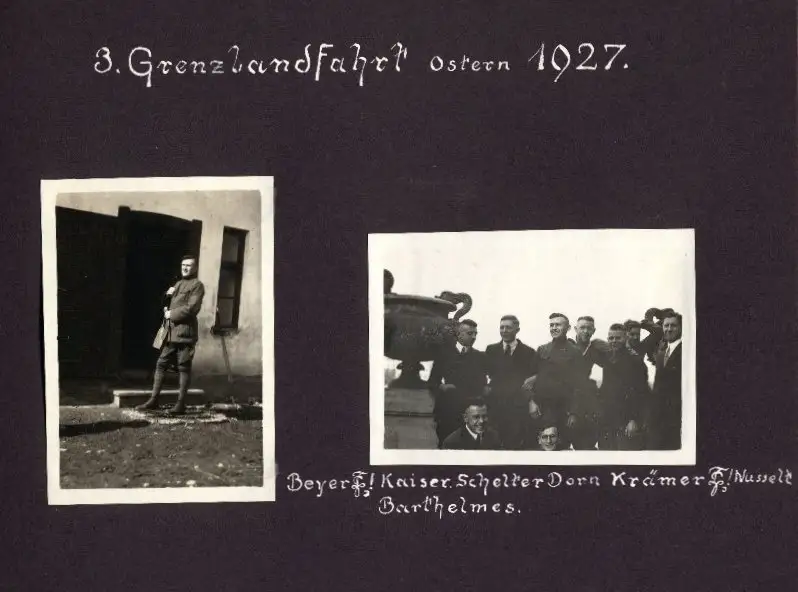 Fotoalbum mit 87 Fotografien, Grenzlandfahrt 1927, Wandervögel, Studenten, Deutschproben, Zigeuner, Tracht, Leutschau 4