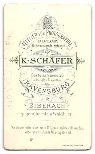 Fotografie K. Schäfer, Ravensburg, ausserhalb d. Frauenthor, Junger Ulane in Uniform