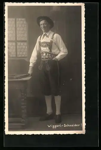 AK Wiggerl-Schneider in Tracht, Humorist