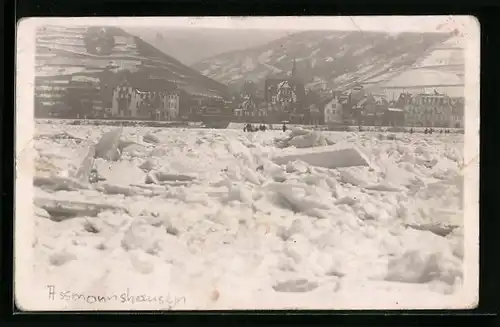 Foto-AK Eisstoss in Assmannshausen
