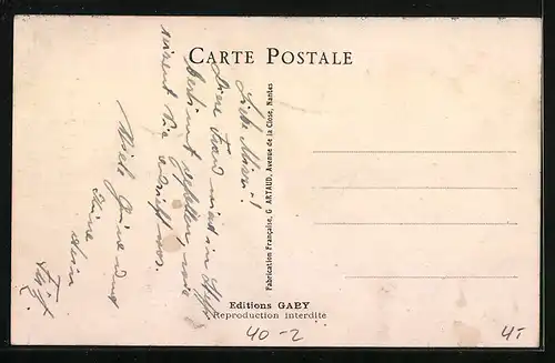 AK Frau schlägt Mann, frauenfeindlicher Humor