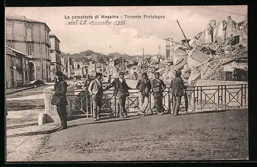AK La catastrofe di Messina, Torrente Portalegna, Erdbeben