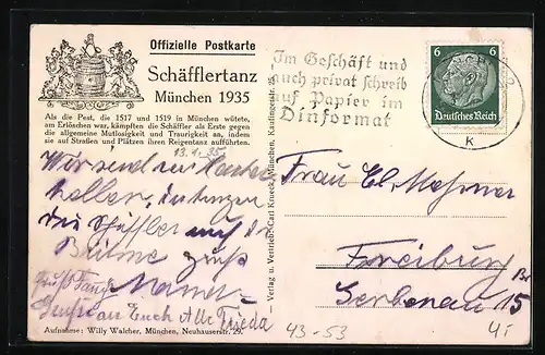 AK Reifschwung-Gruppe, Schäfflertanz München 1935