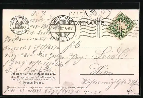 AK Kronengruppe 1907, München-Karlsplatz 6