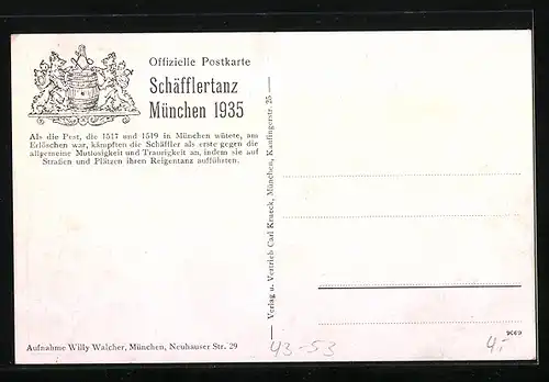 AK Fahnengruppe, Schäfflertanz München 1935