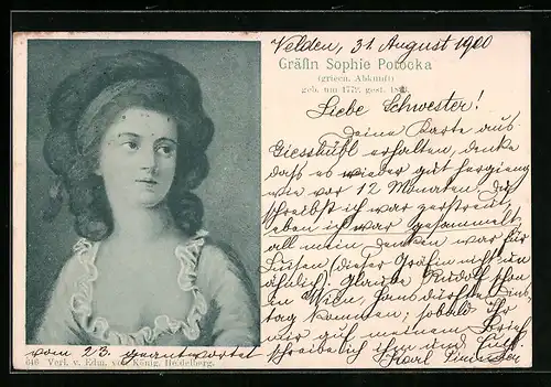 AK Portrait der Gräfin Sophie Potocka