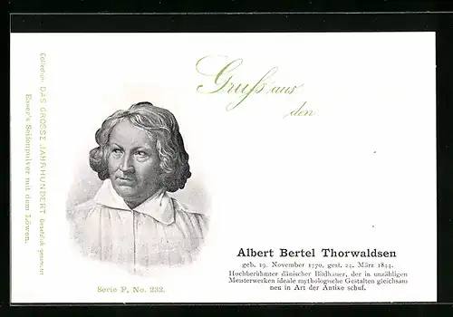 AK Albert Bertel Thorwaldsen, Dänischer Bildhauer