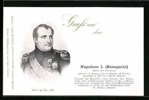 AK Napoleon I. (Bonaparte), Kaiser der Franzosen