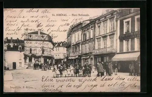 AK Ribérac, Place Nationale