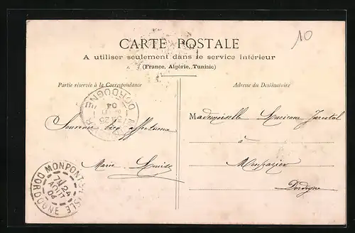 AK Monpont-sur-l`Isle, Carrefour des: Place de la Liberté, Rue Ste-Foy, Place Gambette, Rue Thiers