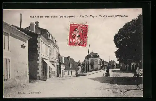 AK Montpon-sur-l`Isle, Rue Ste-Foy, Un des coins pittoresques