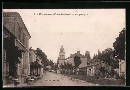 AK Manzac-sur-Vern, Rue principale