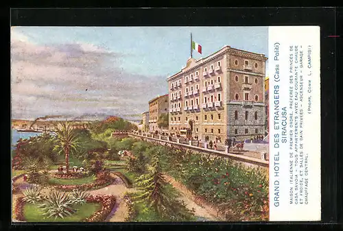 Künstler-AK Siracusa, Grand Hotel des Etrangers