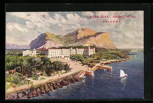 Künstler-AK Palerme, Villa Igiea Grand Hotel