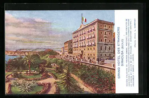 Künstler-AK Siracusa, Grand Hotel des Etrangers