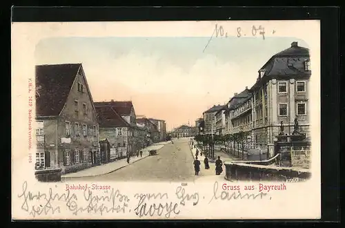 AK Bayreuth, Partie in der Bahnhof-Strasse