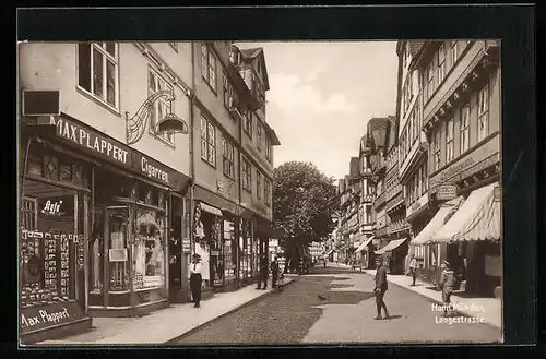 AK Hann. Münden, Langestrasse mit Geschäft Max Plappert