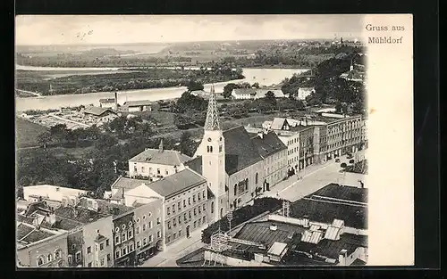 AK Mühldorf, Ortspartie mit Kirche