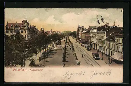 AK Düsseldorf, Blick auf die Alleestrasse
