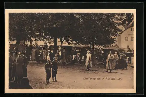 AK Konnersreuth, Ansicht Massenbesuch