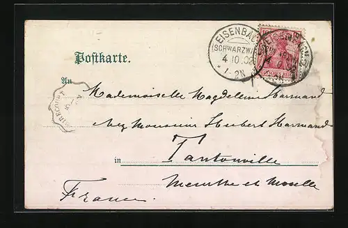 AK Bad Eisenbach i. Schwarzwald, Ortspartie aus der Vogelschau