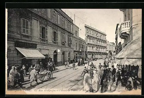AK Tunis, La Rue Al-Djazira et l`Hotel de Paris
