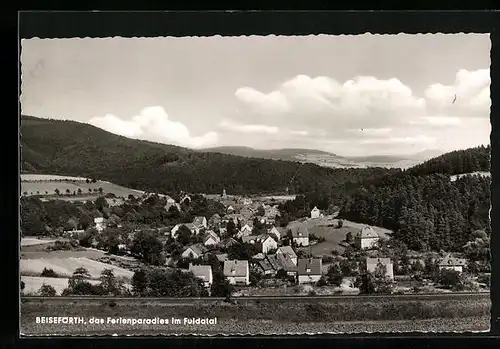 AK Beiseförth im Fuldatal, Ortsansicht mit Bergen